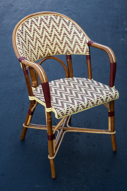 Tuileries Armchair - Double Chevron Red